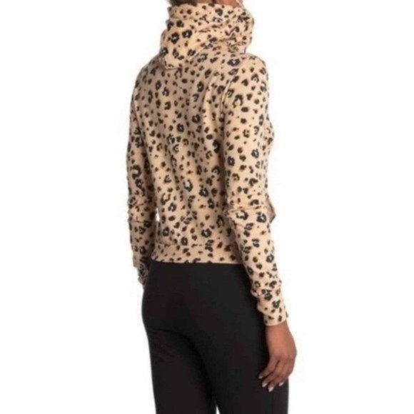 NWT Love, Fire Tan Animal Print Mask Hoodie Size S - Picture 3 of 11